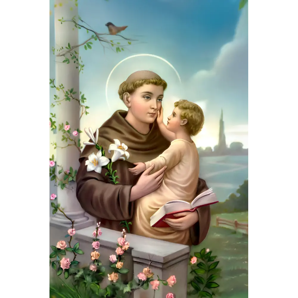 Fotoporcellana Sant'Antonio da Padova con Bambino - Santi | Velpas